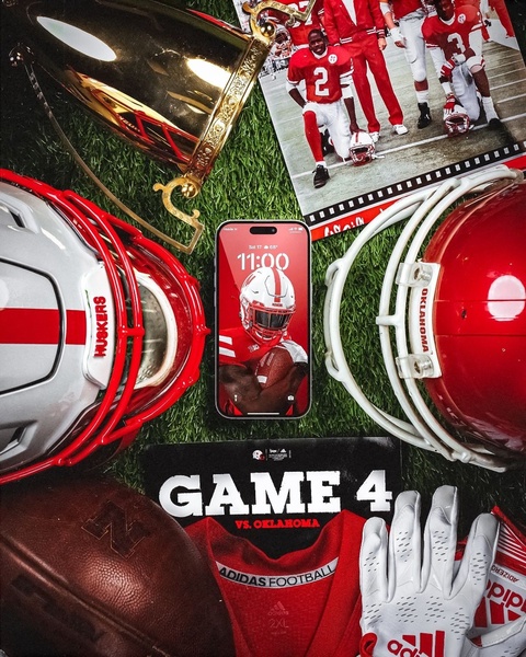 game day, sports event, football game, team promotion, sports marketing, athletic event, game announcement, brand awareness, flat lay, energetic, bold, red, green